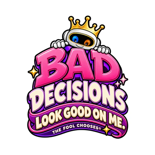 Bad decisions look good on me — illustrative coaster preview