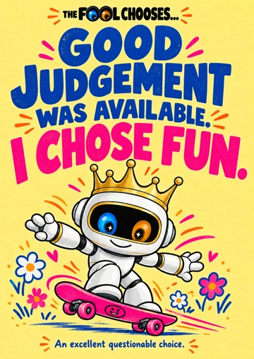 GOOD JUDGEMENT WAS AVAILABLE. I CHOSE JOY. — illustrative acrylic keepsake preview