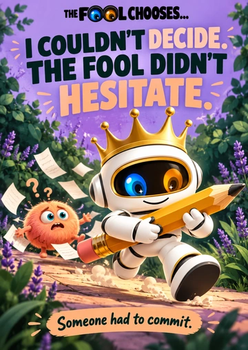 I COULDN’T DECIDE. THE FOOL DIDN’T HESITATE. — illustrative acrylic keepsake preview