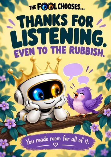 THANKS FOR LISTENING. EVEN TO THE RUBBISH. — illustrative acrylic keepsake preview