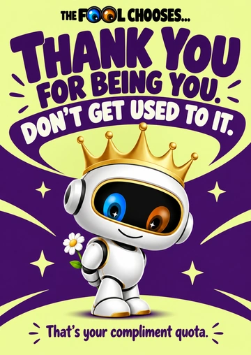 THANK YOU FOR BEING YOU. DON’T GET USED TO IT. — illustrative acrylic keepsake preview